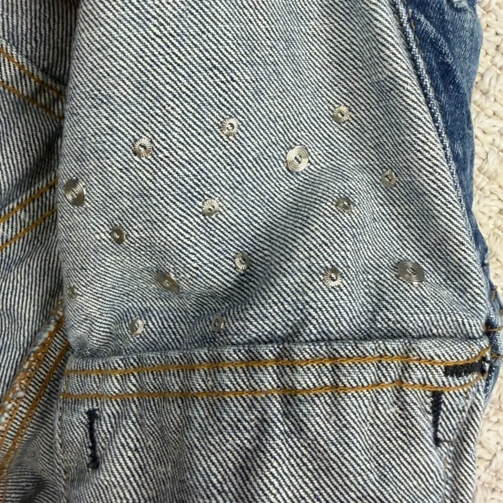 VTG Levis Type III‎ Rhinestone Bedazzled Denim Jacket Made USA 524 L